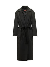 MAX MARA STUDIO - Cappotto Doppiopetto con Revers a Punta - Nero - LIDIASHOPPING® - Official Website