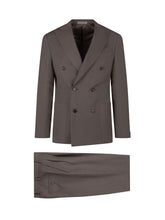 CORNELIANI - Abito Doppiopetto con Tasche Applicate - Marrone - LIDIASHOPPING® - Official Website
