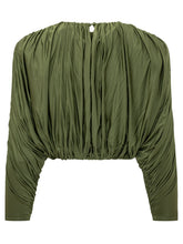 SELF-PORTRAIT - Top Corto con Drappeggi - Verde - LIDIASHOPPING® - Official Website