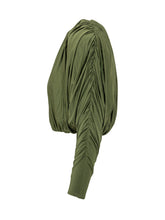 SELF-PORTRAIT - Top Corto con Drappeggi - Verde - LIDIASHOPPING® - Official Website