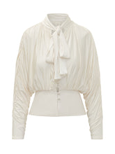SELF-PORTRAIT - Top con Collo a Fiocco - Bianco - LIDIASHOPPING® - Official Website