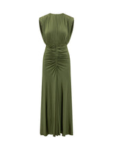SELF-PORTRAIT - Abito Lungo con Drappeggio Centrale - Verde - LIDIASHOPPING® - Official Website