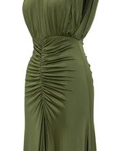 SELF-PORTRAIT - Abito Lungo con Drappeggio Centrale - Verde - LIDIASHOPPING® - Official Website