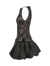SELF-PORTRAIT - Abito Corto con Pizzo e Fondo a Palloncino - Nero - LIDIASHOPPING® - Official Website