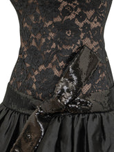 SELF-PORTRAIT - Abito Corto con Pizzo e Fondo a Palloncino - Nero - LIDIASHOPPING® - Official Website