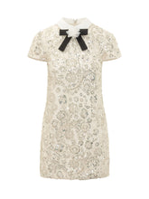SELF-PORTRAIT - Abito Corto con Paillettes e Fiocco - Bianco - LIDIASHOPPING® - Official Website
