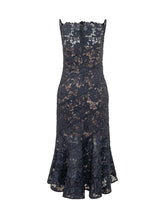 SELF-PORTRAIT - Abito Midi in Pizzo con Motivo a Spirale - Blu - LIDIASHOPPING® - Official Website