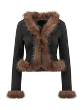 SELF-PORTRAIT - Cardigan con Bordi Voluminosi - Nero - LIDIASHOPPING® - Official Website