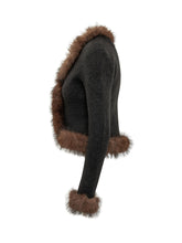 SELF-PORTRAIT - Cardigan con Bordi Voluminosi - Nero - LIDIASHOPPING® - Official Website