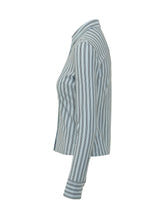 TORY BURCH - Camicia Polo a Righe Verticali - Blu - LIDIASHOPPING® - Official Website
