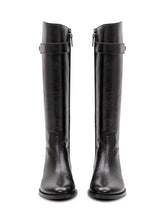 TORY BURCH - Turnlock Riding Boot with Strap - Black - LIDIASHOPPING® - Official Website