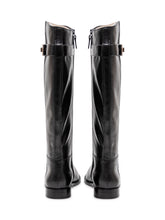 TORY BURCH - Turnlock Riding Boot with Strap - Black - LIDIASHOPPING® - Official Website