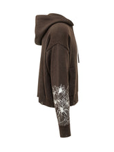 GCDS - Felpa Webnet con Cappuccio e Zip - Marrone - LIDIASHOPPING® - Official Website