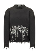 GCDS - Webnet Crew Neck Sweater with Embroidery - Black - LIDIASHOPPING® - Official Website