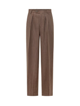 GCDS - Tailored Pinstripe Trousers with Pleats - Brown - LIDIASHOPPING® - Official Website