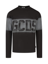 GCDS - T-shirt a Maniche Lunghe con Logo Sfumato - Nero - LIDIASHOPPING® - Official Website