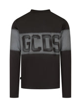 GCDS - T-shirt a Maniche Lunghe con Logo Sfumato - Nero - LIDIASHOPPING® - Official Website