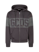 GCDS - Felpa con Cappuccio e Zip Frontale - Nero - LIDIASHOPPING® - Official Website