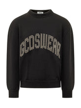 GCDS - Maglia Girocollo con Lettering Borchiato - Nero - LIDIASHOPPING® - Official Website