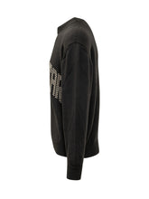 GCDS - Maglia Girocollo con Lettering Borchiato - Nero - LIDIASHOPPING® - Official Website