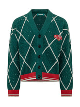 BARROW - Cardigan with Geometric Pattern - Green - LIDIASHOPPING® - Official Website
