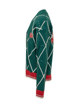 BARROW - Cardigan with Geometric Pattern - Green - LIDIASHOPPING® - Official Website