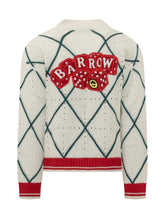 BARROW - Cardigan with Diamond Pattern - White - LIDIASHOPPING® - Official Website