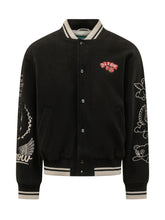 BARROW - Bomber Jacket with Graphic Embroidery - Black - LIDIASHOPPING® - Official Website