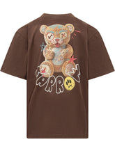 BARROW - T-shirt con Lettering Ricamato sul Collo - Marrone - LIDIASHOPPING® - Official Website