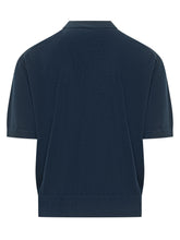 LANEUS - Top a Maniche Corte con Collo Alto - Blu - LIDIASHOPPING® - Official Website