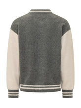 LANEUS - Giacca in Maglia con Maniche a Contrasto - Grigio - LIDIASHOPPING® - Official Website