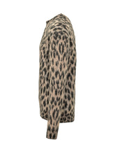 LANEUS - Maglia Girocollo con Stampa Animalier - Marrone - LIDIASHOPPING® - Official Website