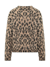 LANEUS - Pullover Boxy con Stampa Animalier - Marrone - LIDIASHOPPING® - Official Website
