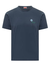 KENZO - T-shirt Tulip Slim con Emblema Floreale - Blu - LIDIASHOPPING® - Official Website