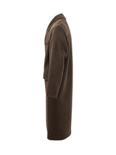 AMARANTO - Cappotto Doppiopetto Lungo con Tasche a Patta - Marrone - LIDIASHOPPING® - Official Website