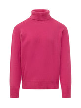 AMARANTO - Ribbed Turtleneck Sweater - Pink - LIDIASHOPPING® - Official Website