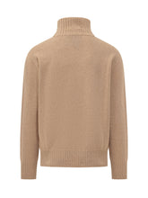 AMARANTO - Dolcevita in Maglia con Bordi a Coste - Beige - LIDIASHOPPING® - Official Website