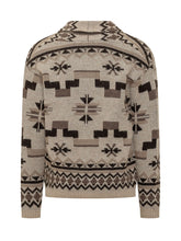 AMARANTO - Cardigan con Motivo Geometrico - Beige - LIDIASHOPPING® - Official Website