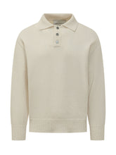 AMARANTO - Knit Polo with Classic Collar - White - LIDIASHOPPING® - Official Website