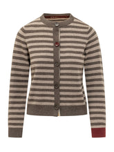 QUILISIA - Cardigan a Righe con Bottoni - Marrone - LIDIASHOPPING® - Official Website