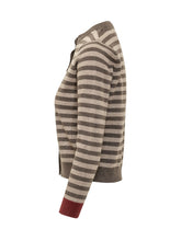 QUILISIA - Cardigan a Righe con Bottoni - Marrone - LIDIASHOPPING® - Official Website