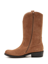 TWIN-SET - Stivale Western con Tacco Basso - Marrone - LIDIASHOPPING® - Official Website