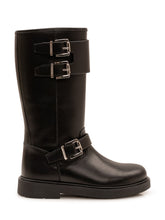 TWIN-SET - Tall Boot with Three Buckles - Black - LIDIASHOPPING® - Official Website