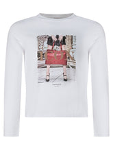 TWIN-SET - T-shirt a Maniche Lunghe con Stampa Fotografica - Bianco - LIDIASHOPPING® - Official Website