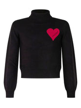 TWIN-SET - Maglia Dolcevita con Motivo Cuore - Nero - LIDIASHOPPING® - Official Website