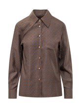 THE SEAFARER - Britt Shirt with Geometric Pattern - Brown - LIDIASHOPPING® - Official Website