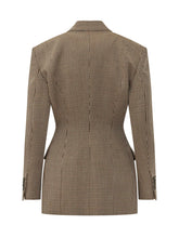 THE SEAFARER - Kora Single Breasted Blazer with Microcheck Pattern - Brown - LIDIASHOPPING® - Official Website