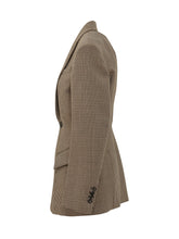 THE SEAFARER - Kora Single Breasted Blazer with Microcheck Pattern - Brown - LIDIASHOPPING® - Official Website