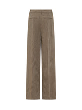 THE SEAFARER - Pantalone Sascia a Gamba Ampia con Motivo Microcheck - Marrone - LIDIASHOPPING® - Official Website