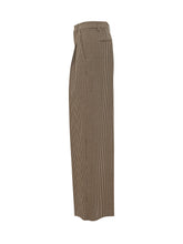 THE SEAFARER - Pantalone Sascia a Gamba Ampia con Motivo Microcheck - Marrone - LIDIASHOPPING® - Official Website